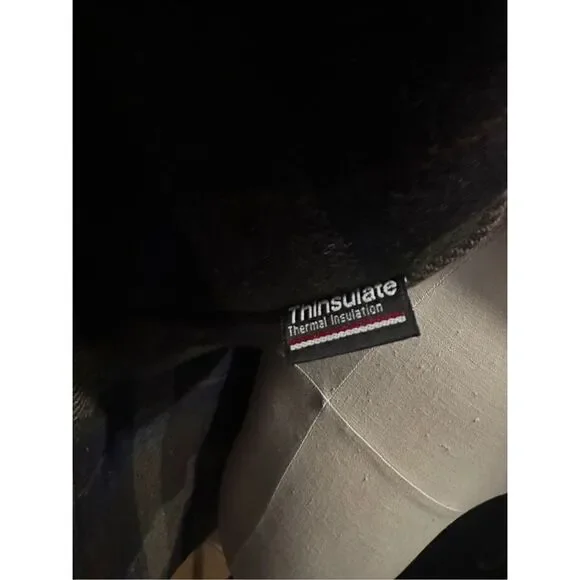 Vintage LL Bean 100% Wool Thinsulate Plaid Lining Mens Navy Coat Size M Tall USA - Picture 9 of 12